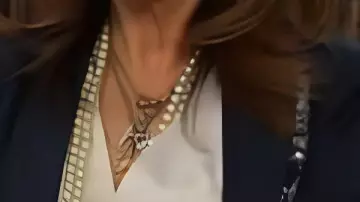 Print Denim Blazer worn by Kate Roberts (Lauren Koslow) in Days of Our Lives