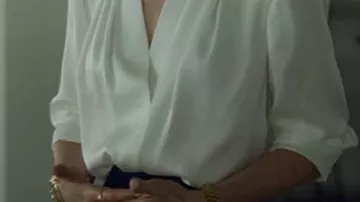 White Silk Shirt worn by Whitney (Lily James) in Swiped