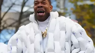 Chaqueta del Desfile de Acción de Gracias Busta Rhymes 2025 con Tortugas Ninja en el 99º Desfile Anual de Acción de Gracias de Macy's con Busta Rhymes