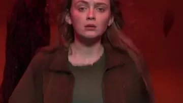 Stranger Things S04 Chaqueta de pana marrón Max Mayfield usada por Max Mayfield (Sadie Sink) tal como se ve en Stranger Things (T05)