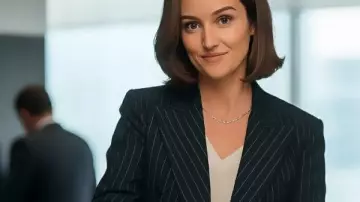 Problèmes de champagne 2025 Veston Minka Kelly porté par Sydney Price (Minka Kelly) dans Champagne Problems