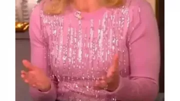 Pink Embellished Fringe Sweater worn by Self - Co-Host (Sara Haines) in The View (S28)