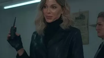 Wildcat 2025 Kate Beckinsale Black Leather Coat worn by (Kate Beckinsale) in Wildcat