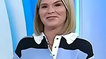 El programa Today Show Jenna Bush Hager Stripe Rugby Shirt de Hoy como se ve en Today