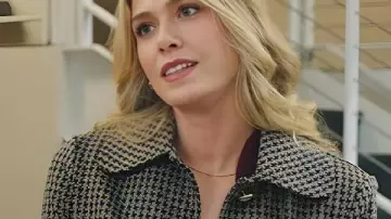 Christmas on Every Page Rose Reid Houndstooth Coat worn by (Rose Reid) as seen in Christmas on Every Page