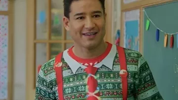 Mario López, el jersey verde de la chispa de Navidad que lleva (Mario López) como se ve en La chispa de Navidad