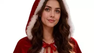 Capa de Navidad de terciopelo rojo con capucha y capucha de terciopelo rojo con capucha y disfraces navideños de Santa Cosplay