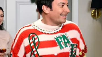 Tonight Show Jimmy Fallon Christmas Sweater worn by as seen in The Tonight Show Starring Jimmy Fallon