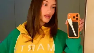 Hailey Bieber Marty Supreme Jacket Hailey Bieber (Hailey Baldwin) in Marty Supreme