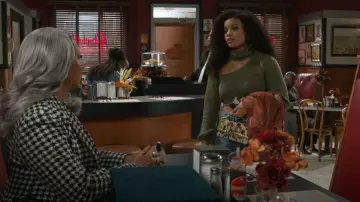 Kurt Geiger Small Bond Top Handle Cow Print Haircalf Satchel Bag worn by Eva Thomas (Ambyr Michelle) as seen in Beyond the Gates (S01E177)