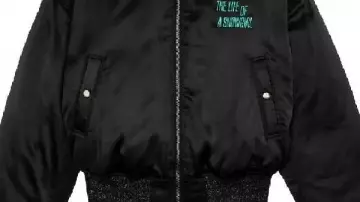 Got A Wishlist Bomber Jacket worn by Miranda Cosgrove in WORLDS MOST EXPENSIVE GOLF BALL IN THE WORLD