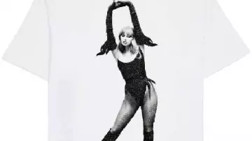 The Life Of A Showgirl Shiny Bug T-Shirt worn by Taylor Swift in Taylor Swift The Life Of A Showgirl The Shiny Bug Shirt