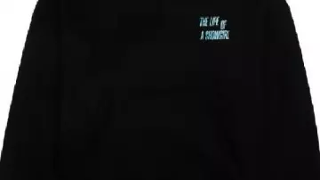 The Life Of A Showgirl Black Hoodie worn by Taylor Swift in Taylor Swift | The Official Release Party of a Showgirl Official Trailer