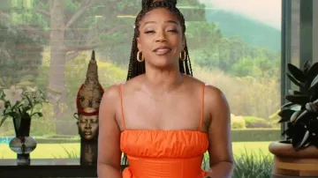 Ronny Kobo Barrett Drop Waist Dress worn by Tiffany Haddish as seen in Tiffany Haddish Goes Off (S01E02)