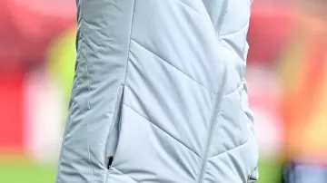 Puffer Jacket worn by Torsten Lieberknecht in Lieberknecht: "In allen Bereichen nicht funktioniert" | PK nach #EBSFCK