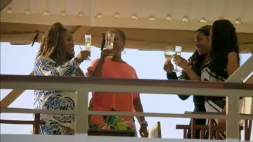 Ultimate Fit Palazzo Pant Floral Multicolor Chicos worn by Selena Martin as seen in Tiffany Haddish Goes Off (S01E02)