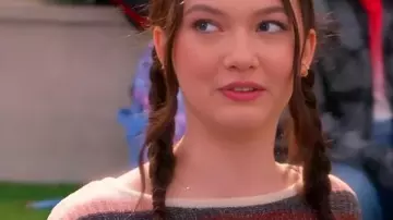 Electric Bloom Ruby Marino Striped Sweater worn by Tulip (Ruby Marino) as seen in Electric Bloom (S01)