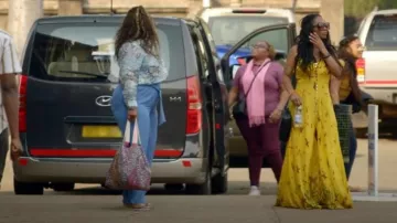 Kimchi Blue Yellow Floral Maxi Dress worn by Sparkle Clark as seen in Tiffany Haddish Goes Off (S01E03)