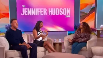 Ronny Kobo Lilou Croc-Embossed Faux Leather Jacket worn by Jennifer Hudson as seen in The Jennifer Hudson Show on November 7, 2025