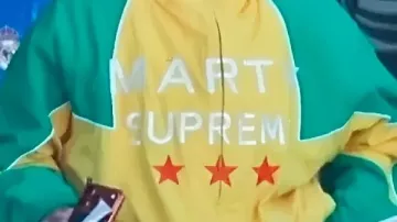 Marty Supreme Jacket worn by Hailey Baldwin in Hailey & Justin Bieber's Iconic Merch Outfits: Marty Supreme & Real Madrid Vibes