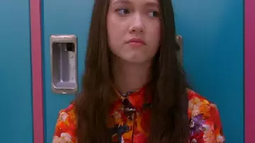 Electric Bloom 2025 Ruby Marino Floral Jumpsuit worn by Tulip (Ruby Marino) as seen in Electric Bloom (S01)