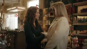 Róhe Oversized Double-Breasted Coat worn by Brooke Carmichael (Kylee Evans) as seen in Mistletoe Murders (S02E01)