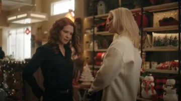 Club Monaco Helek Silk CrêPe De Chine Button-Up Shirt worn by Emily Lane (Sarah Drew) as seen in Mistletoe Murders (S02E01)