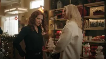 Club Monaco Helek Silk CrêPe De Chine Button-Up Shirt worn by Emily Lane (Sarah Drew) as seen in Mistletoe Murders (S02E01)