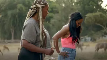 Dlsave Sexy Neon Corset Top worn by Sparkle Clark as seen in Tiffany Haddish Goes Off (S01E05)