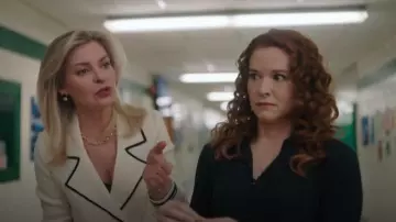 Zara Knit Jacket worn by Brooke Carmichael (Kylee Evans) as seen in Mistletoe Murders (S02E01)