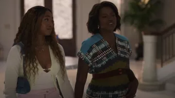 Silvia Tcherassi Sakura Short-Sleeve Midi Dress worn by Vivian Banks (Cassandra Freeman) as seen in Bel-Air (S04E04)