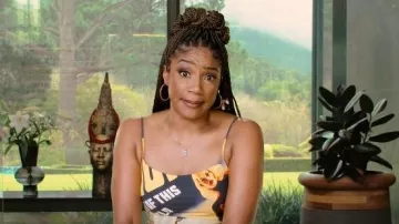 Monse Lady Printed Draped Dress worn by Tiffany Haddish as seen in Tiffany Haddish Goes Off (S01E05)