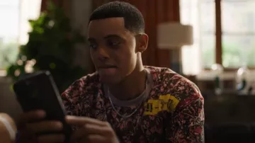 Diesel T-Besh Camouflage Overlay Long Sleeve T-Shirt worn by Will Smith (Jabari Banks) as seen in Bel-Air (S04E04)