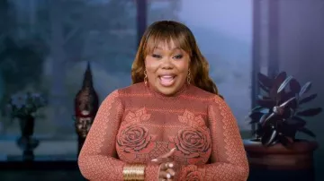 AFRM Shona Floral Mesh Midi Dress worn by Shermona Long as seen in Tiffany Haddish Goes Off (S01E06)