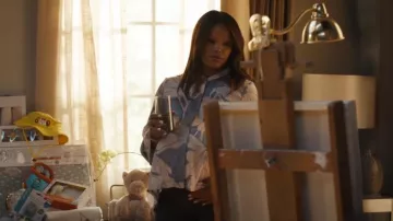 Reiss Gigi Blouse worn by Hilary Banks (Coco Jones) as seen in Bel-Air (S04E05)