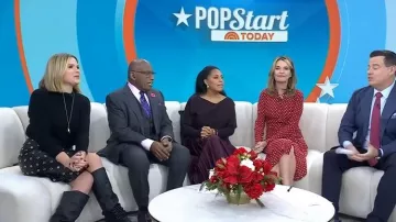 Veronica Beard Lex Polka Dot Shirtdress worn by Savannah Guthrie as seen in Today on  December 1, 2025