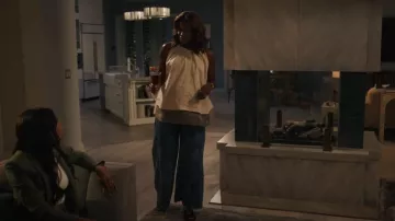 Hudson Jeans Jodie Paisley Wide-Leg Jeans worn by Vivian Banks (Cassandra Freeman) as seen in Bel-Air (S04E05)