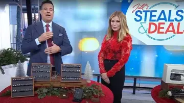 Aknvas The Freja Lace Top worn by Jill Martin as seen in Today on December 1, 2025