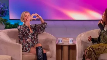 Khaite Tilly Floral Silk Pajama Shorts worn by Julianne Hough as seen in The Jennifer Hudson Show on November 12, 2025