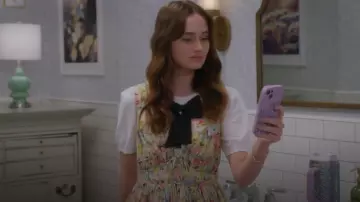 En Saison Cairo Floral Poplin Bubble Hem Mini Dress worn by Janine (Audrey Grace Marshall) as seen in Electric Bloom (S01E13)