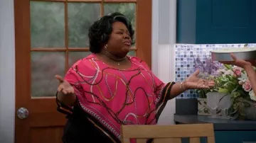 Rania Clothing Pink Lace Shirt worn by Ella Payne (Cassi Davis) as seen in House of Payne (S14E14)