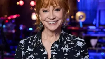 Reba McEntire The Voice S28 Cowboy Print Shirt worn by (Reba McEntire) in The Voice (S28)