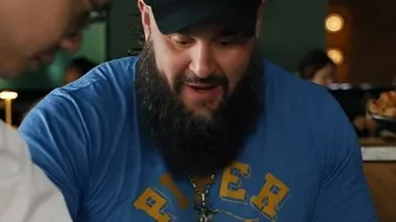 Everything On The Menu with Braun Strowman 2025 Blue T-Shirt worn by (Braun Strowman) in Everything On The Menu with Braun Strowman (S01)