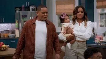 Urban Outfitters Standard Cloth Waffle Knit Zip Shirt worn by Malik Payne (Doc Shaw) as seen in House of Payne (S14E14)