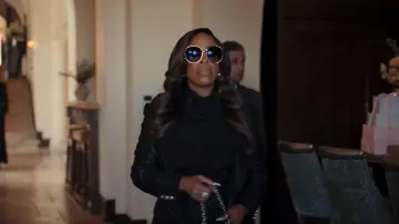 Saint Laurent Silk Tie Neck Blouse worn by Emerald Greene (Niecy Nash) as seen in All's Fair (S01E07)