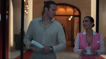 Saint Laurent Polka Dot Silk Shirt worn by Chase Munroe (Matthew Noszka) as seen in All's Fair (S01E07)