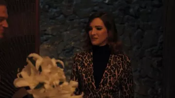 Theory Two Button Leopard Print Blazer worn by Young Juliana (Kaitlyn Cote) as seen in All's Fair (S01E07)
