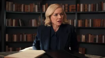 Max Mara Classic Silk Satin Shirt worn by Liberty Ronson (Naomi Watts) as seen in All's Fair (S01E07)