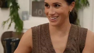 Meghan Markle Holiday Celebration Brown Sweater Vest worn by Self (Meghan Markle) as seen in With Love, Meghan (S02)