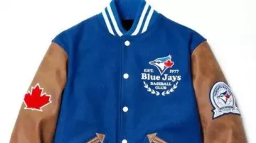 Toronto Blue Jays Blue Brown Baseball Jacket in They’re American — and rooting for the Jays